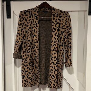 J. Crew Tan and Black Leopard Blazer